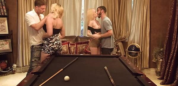  Blonde cutie Candy White fucked and cum sprayed in foursome